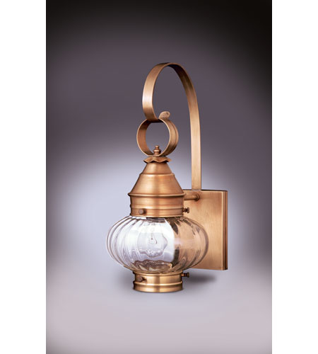 Northeast Lantern 2021-AB-MED-OPT Onion 1 Light 16 inch Antique Brass Outdoor Wall Lantern in Optic Glass photo