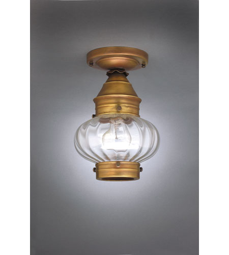 Northeast Lantern 2024-RC-MED-CLR Onion 1 Light 7 inch Raw Copper Flush Mount Ceiling Light in Clear Glass photo