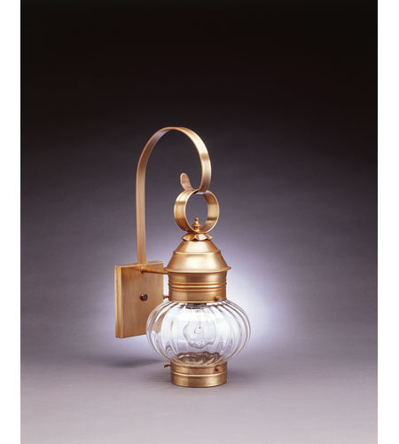 Northeast Lantern 2031-DB-MED-OPT Onion 1 Light 19 inch Dark Brass Outdoor Wall Lantern in Optic Glass photo