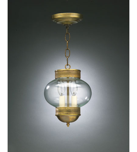 Northeast Lantern 2032G-RB-LT2-OPTCSG Onion 2 Light 8 inch Raw Brass Hanging Lantern Ceiling Light in Optic Seedy Glass photo