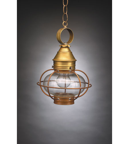 Northeast Lantern 2522-DB-MED-CLR Onion 1 Light 9 inch Dark Brass Hanging Lantern Ceiling Light Clear Glass photo