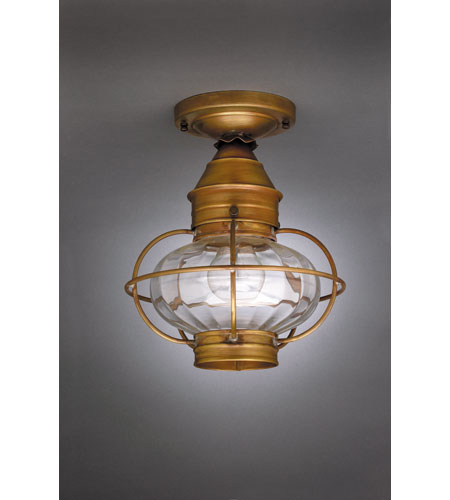 Northeast Lantern 2524-RC-MED-OPTCSG Onion 1 Light 9 inch Raw Copper Flush Mount Ceiling Light in Optic Seedy Glass photo