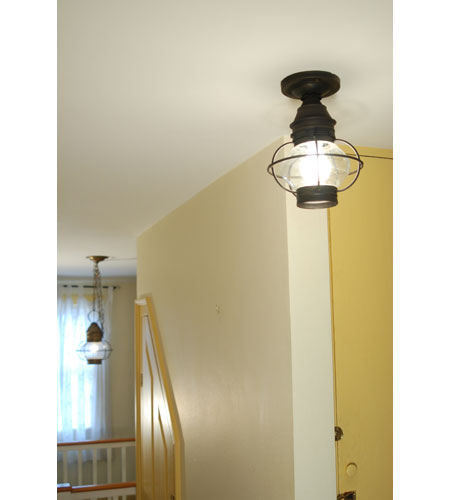 Northeast Lantern 2524-RC-MED-FST Onion 1 Light 9 inch Raw Copper Flush Mount Ceiling Light in Frosted Glass photo
