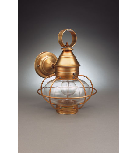 Northeast Lantern 2525-AB-MED-CSG-NS Onion 1 Light 13 inch Antique Brass Outdoor Wall Lantern in Clear Seedy Glass photo
