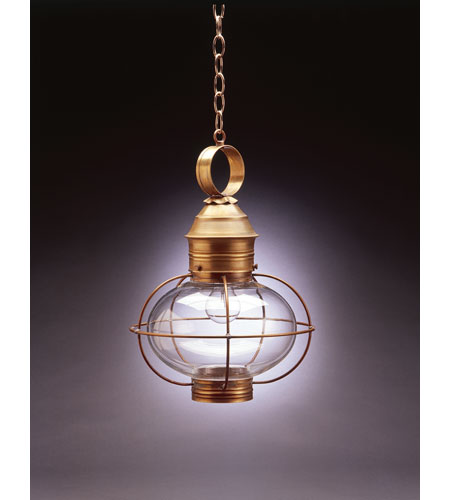 Northeast Lantern 2542-AC-LT2-CLR Onion 2 Light 12 inch Antique Copper Hanging Lantern Ceiling Light in Clear Glass, Candelabra photo