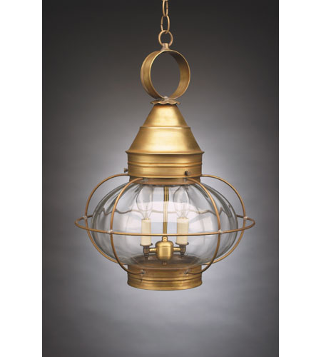 Northeast Lantern 2572-AB-MED-OPTCSG Onion 1 Light 15 inch Antique Brass Hanging Lantern Ceiling Light in Optic Seedy Glass, Medium photo