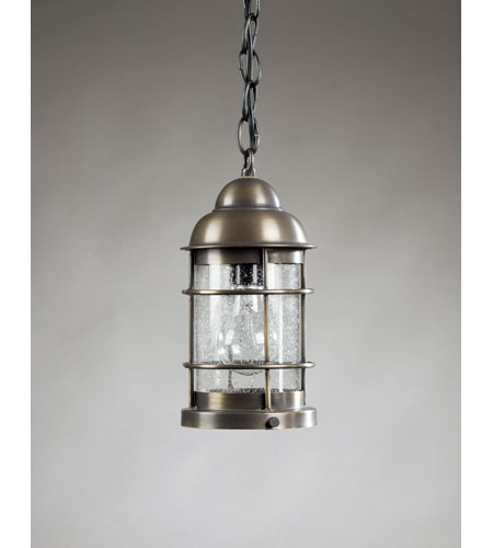 Northeast Lantern 3512-DB-MED-CLR Nautical 1 Light 6 inch Dark Brass Hanging Lantern Ceiling Light in Clear Glass photo