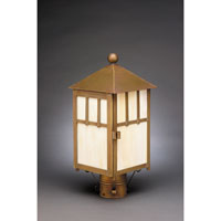 Northeast Lantern 1733-AB-MED-WHT Lodge 1 Light 16 inch Antique Brass Post Lantern in White Glass photo thumbnail