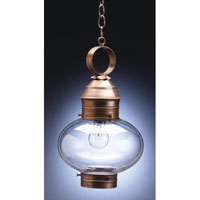 Northeast Lantern 2042-RC-MED-OPT Onion 1 Light 10 inch Raw Copper Hanging Lantern Ceiling Light in Optic Glass photo thumbnail