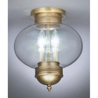 Northeast Lantern 2044G-RB-LT2-FST Onion 2 Light 10 inch Raw Brass Flush Mount Ceiling Light photo thumbnail