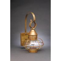 Northeast Lantern 2521-RB-MED-CSG Onion 1 Light 16 inch Raw Brass Outdoor Wall Lantern in Clear Seedy Glass Scroll photo thumbnail