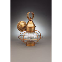 Northeast Lantern 2525-AB-MED-CSG-NS Onion 1 Light 13 inch Antique Brass Outdoor Wall Lantern in Clear Seedy Glass photo thumbnail