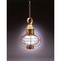 Northeast Lantern 2542-RC-MED-CLR Onion 1 Light 12 inch Raw Copper Hanging Lantern Ceiling Light in Clear Glass, Medium photo thumbnail