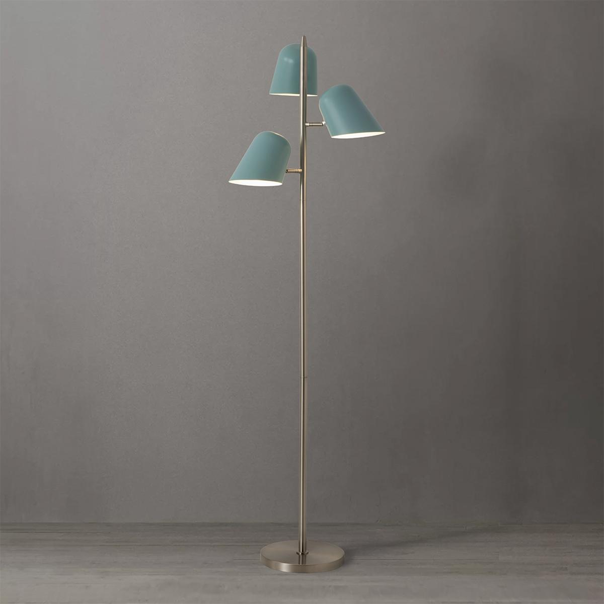 Nova of California 2121589PB Culver 59 inch 6 watt Satin Nickel Floor Lamp Portable Light in Pool Blue Steel