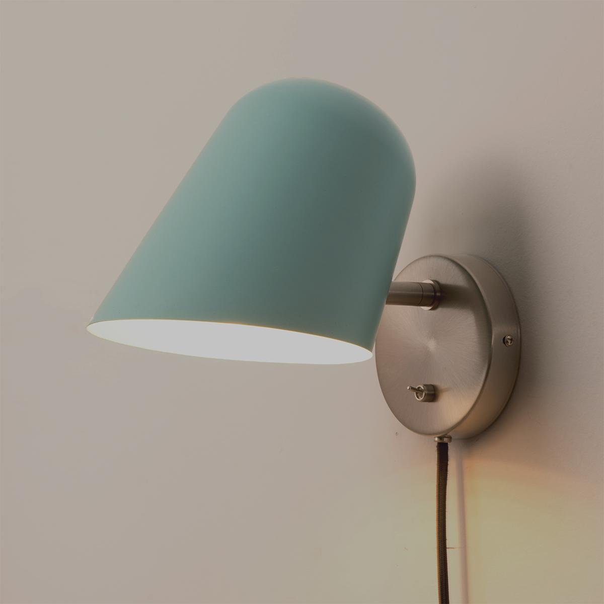 Nova of California 3011589BL Culver 1 Light 7 inch Satin Nickel Wall Sconce Wall Light in Pool Blue Steel