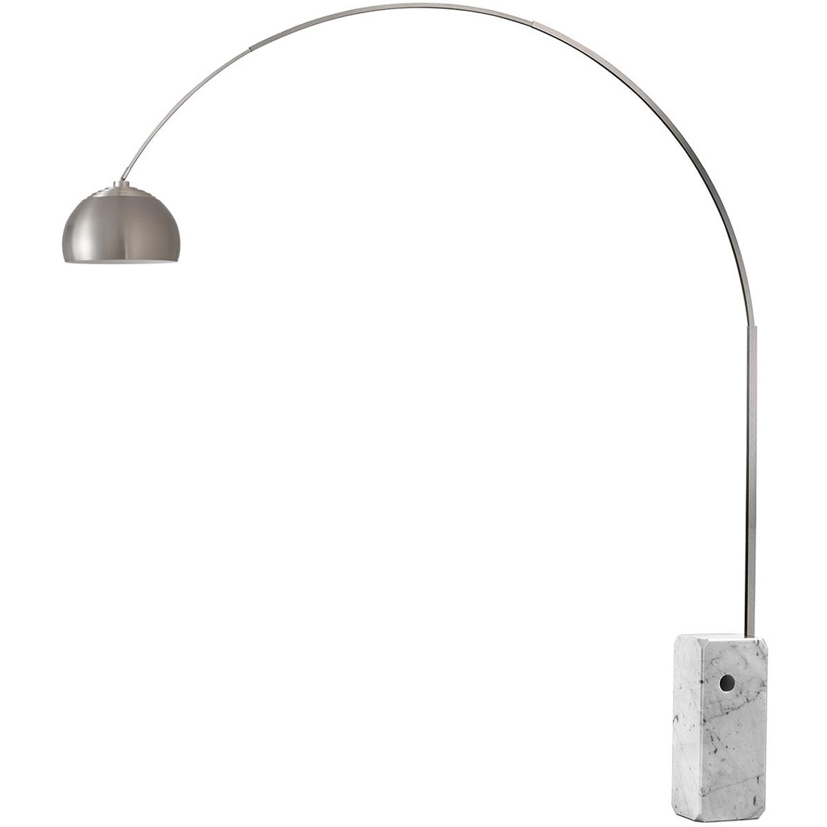 Nova of California 2113811SN Iconic 95 inch 14 watt Satin Nickel and White Arc Floor Lamp Portable Light in Satin Nickel Steel