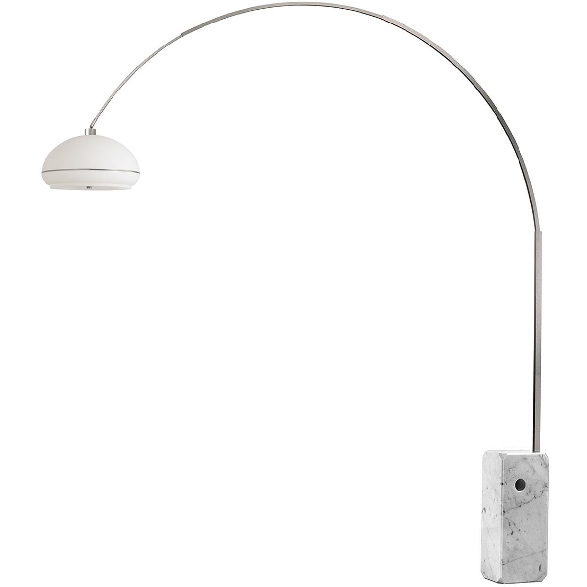 Nova of California 2115811SN Iconic 95 inch 14 watt Satin Nickel and White Arc Floor Lamp Portable Light
