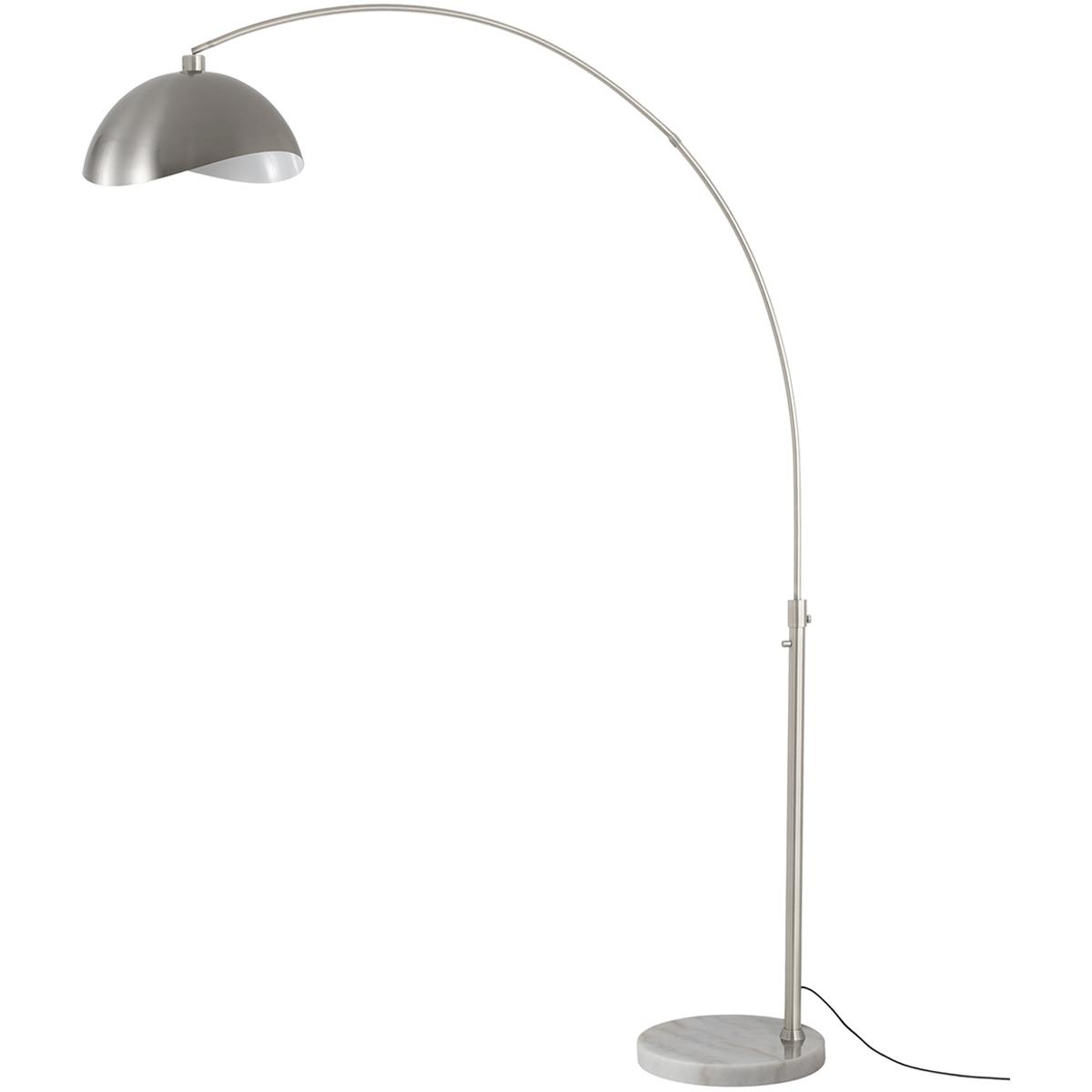 Nova of California 2114822SN Luna Bella 92 inch 14 watt Satin Nickel and White Arc Floor Lamp Portable Light in Satin Nickel and White Steel
