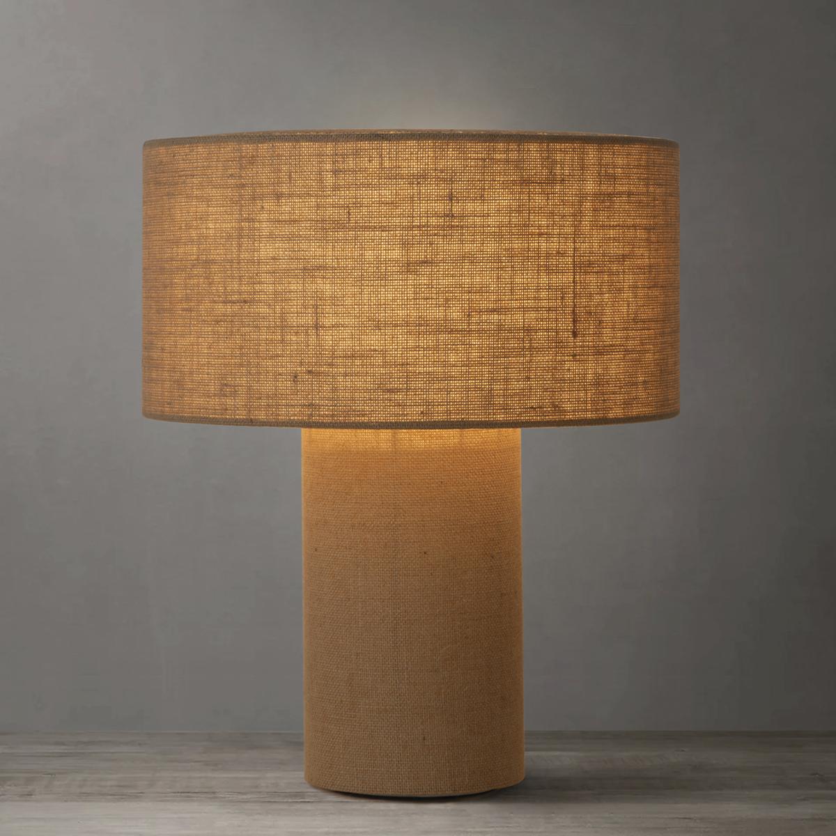 Nova of California Moonlight 19" Natural Burlap 4-Way Rotary Switch Table Lamp - Burlap