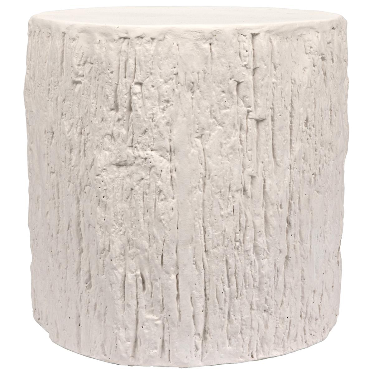 Noir AR288WFC Trunk 17 X 17 inch White Fiber Cement Side Table