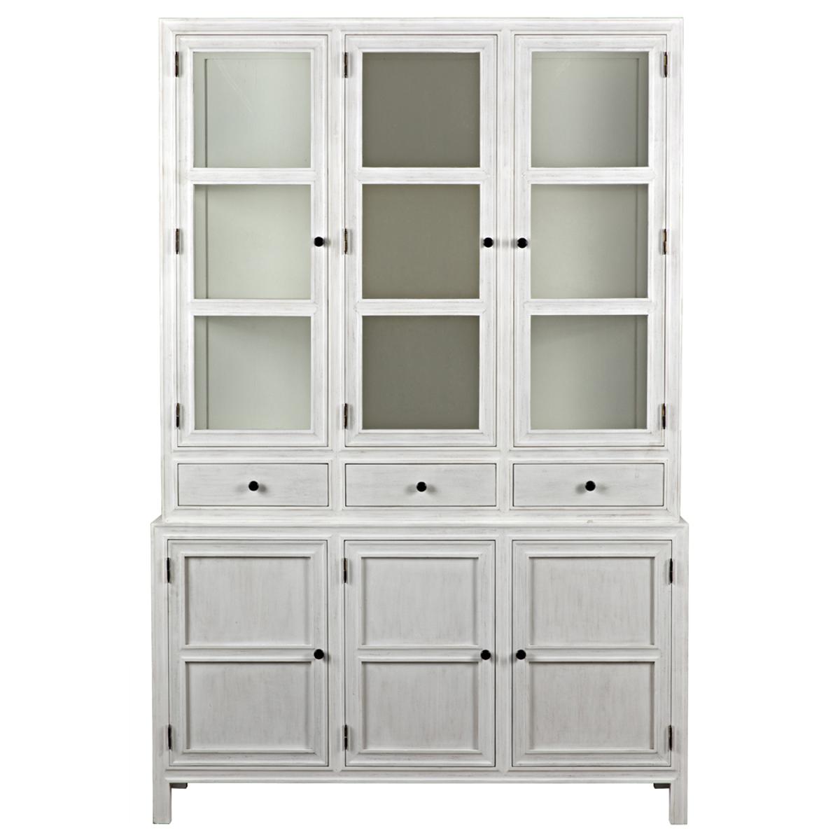 Caelor Updated Traditional Antique White Wash Hutch