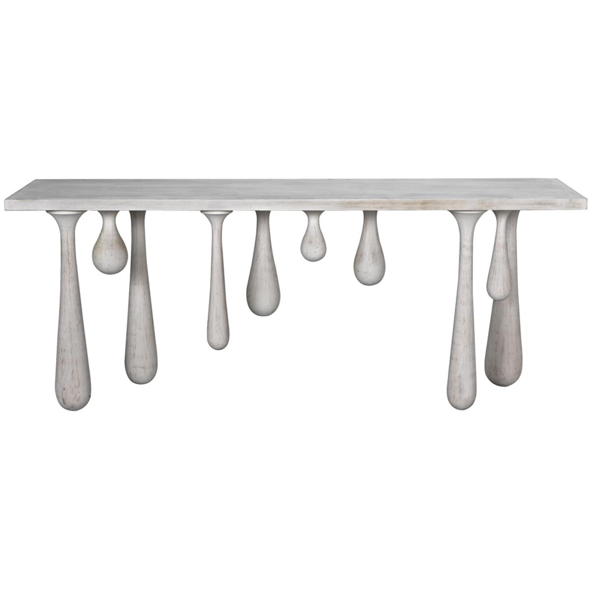 Noir GCON377WH Drop 76 X 20 inch White Wash Console