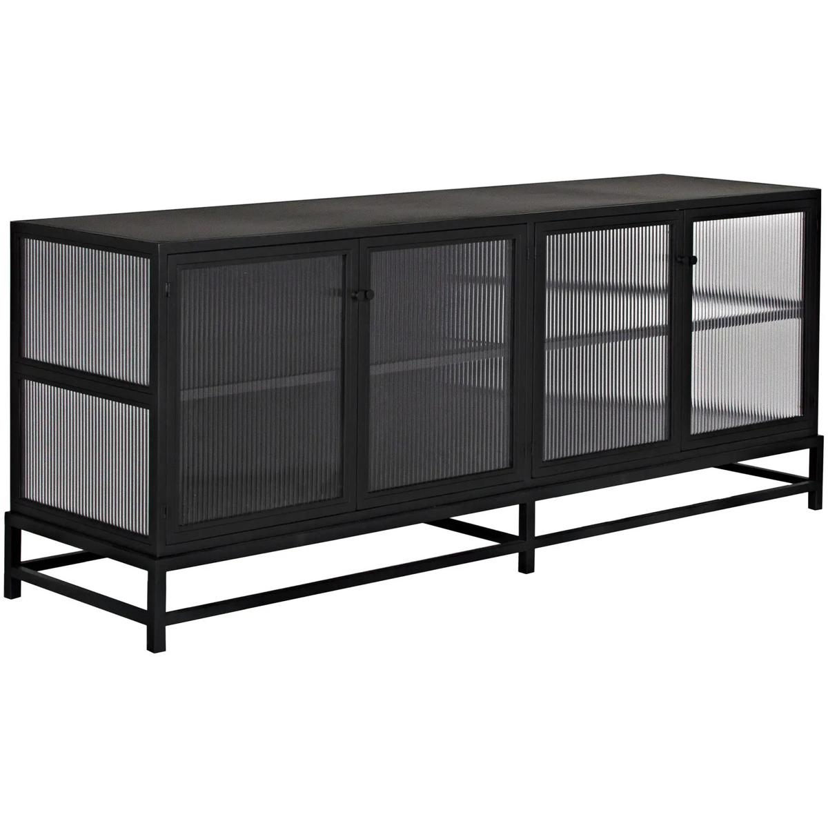 Noir GCON426MTB-2 Chandler 74.5 X 20 inch Matte Black Sideboard, 4 Door