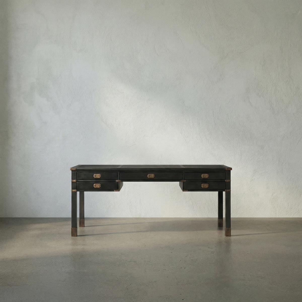 Noir GDES211P Campaign Partner 76 X 34 inch Pale Desk