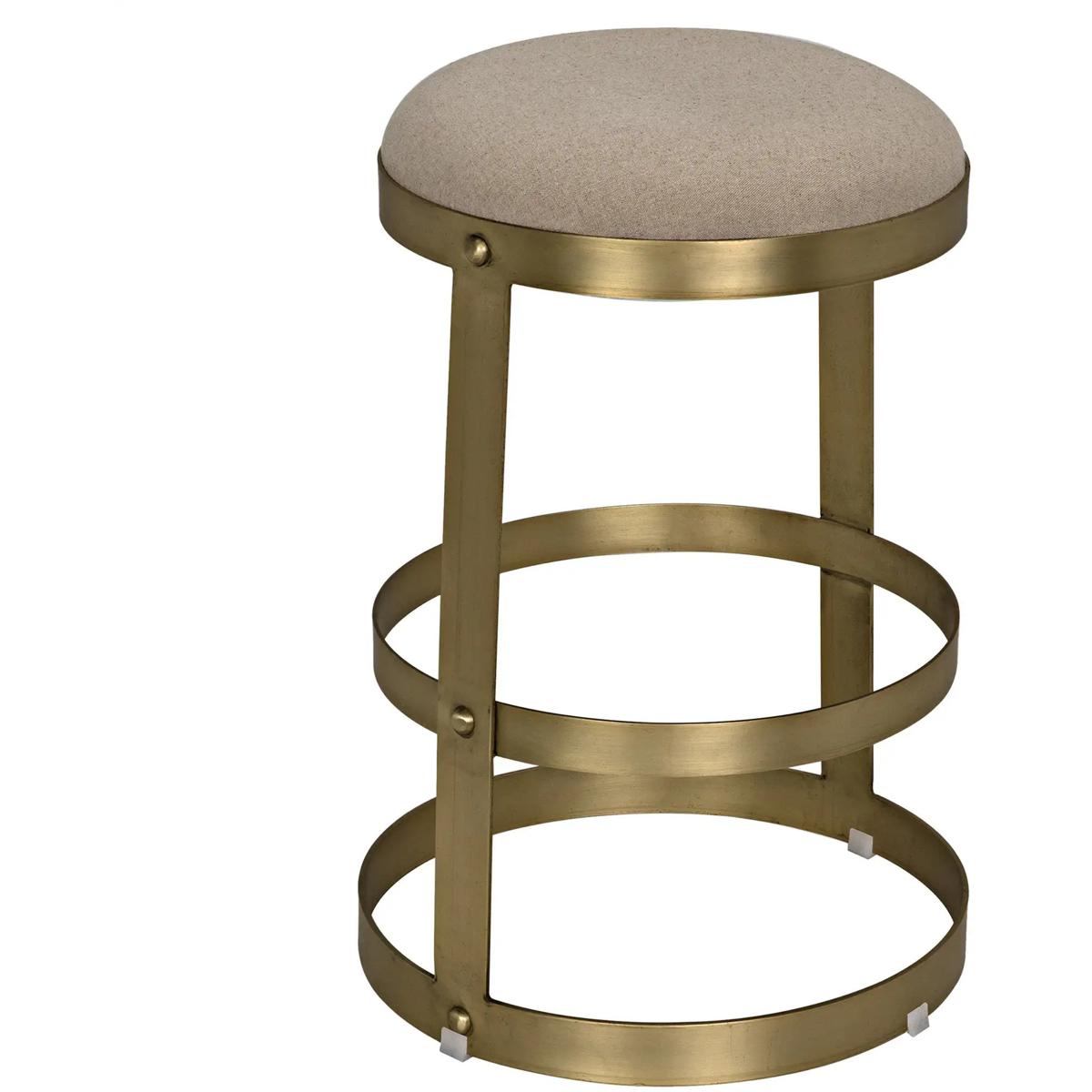 Noir GSTOOL118MBS Dior 26 inch Antique Brass Counter Stool
