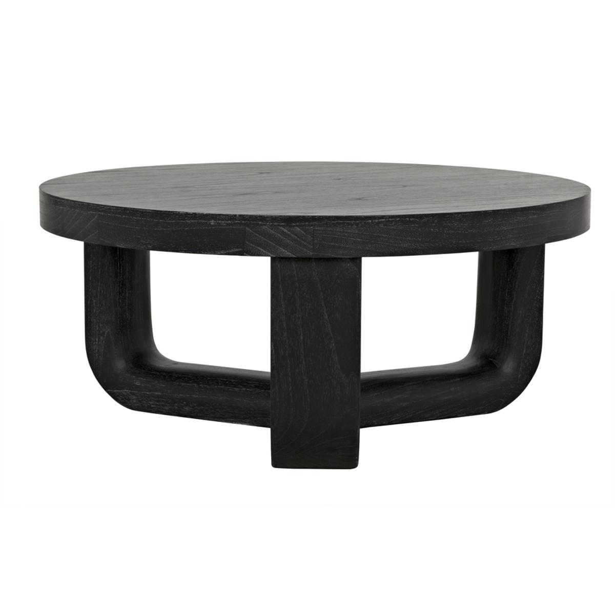 Noir GTAB1042CB Joel 40 X 40 inch Cinder Black Coffee Table