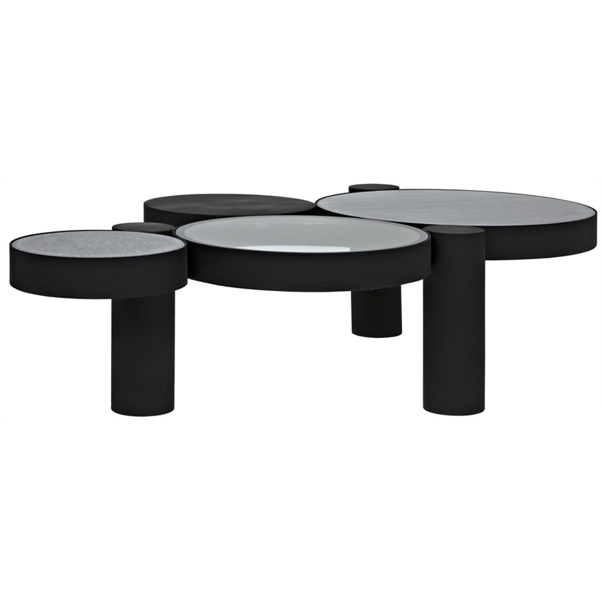Noir GTAB1049MTB Trypo 68 X 42 inch Matte Black Coffee Table