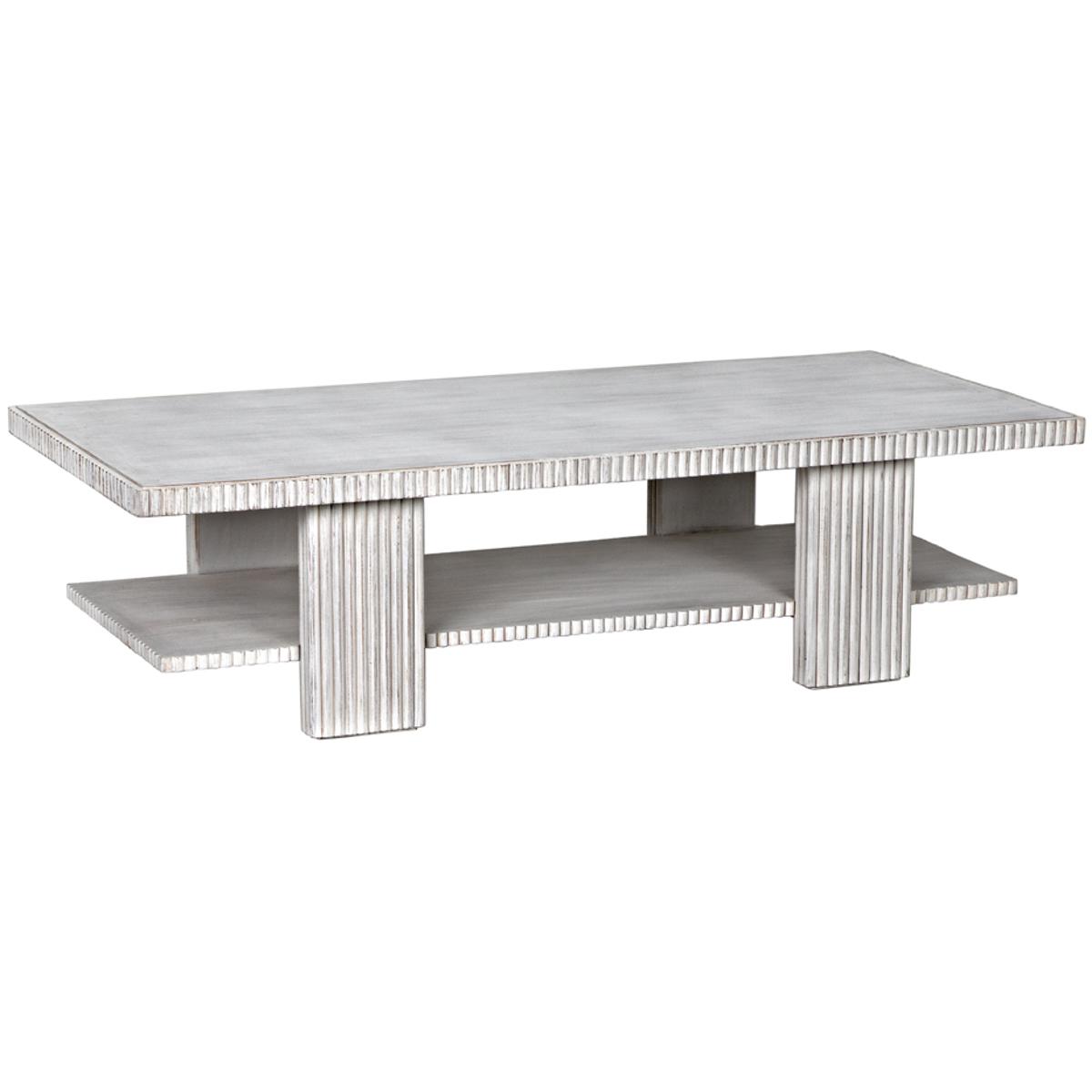 Noir GTAB1125WH Humphrey 68 X 32 inch White Wash Coffee Table