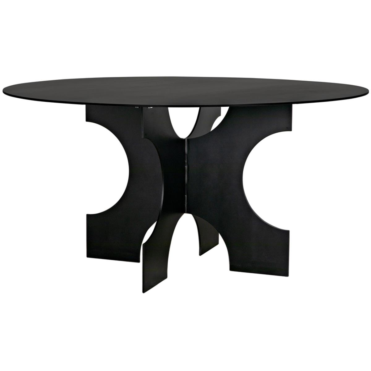 Noir GTAB568MTB Element 59 X 59 inch Matte Black Dining Table