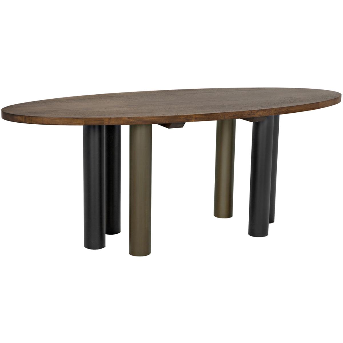Noir GTAB572DW Journal 79 X 32 inch Dark Walnut Dining Table, Oval