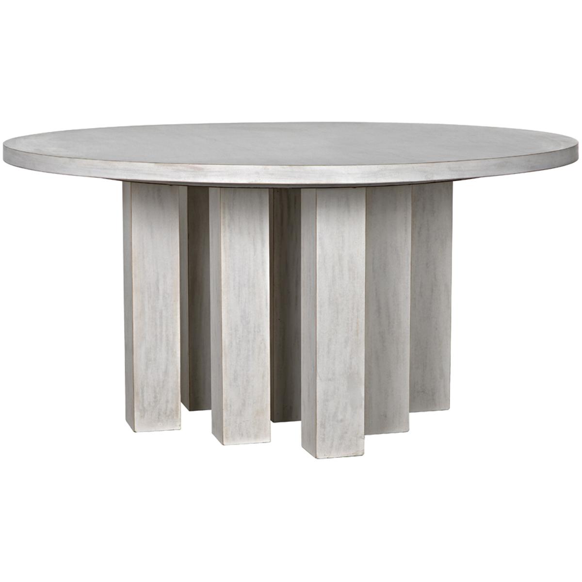 Noir GTAB576WH Resistance 60 X 60 inch White Wash Dining Table