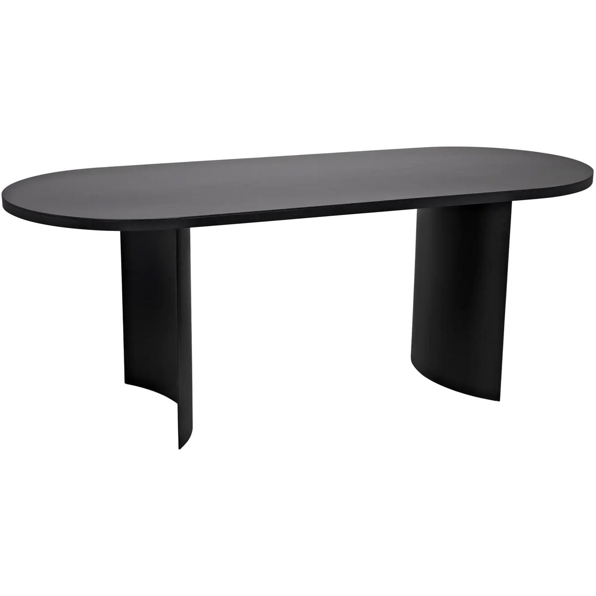 Noir GTAB587MTB Concave 80 X 32 inch Matte Black Dining Table