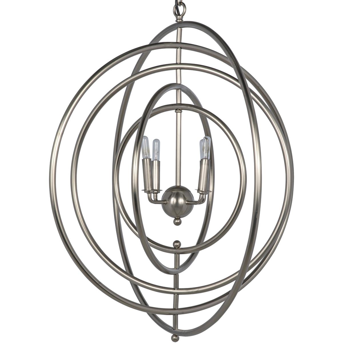 Noir LAMP369ASV Brooks 4 Light 30 inch Antique Silver Pendant Ceiling Light