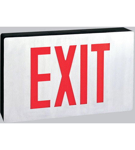 Nora Lighting NX-606-LED/R Die-Cast 2 inch Aluminum / Red LED Exit Sign Ceiling Light in Single-Faced, with Battery Backup, Single-Faced, Black Housing photo