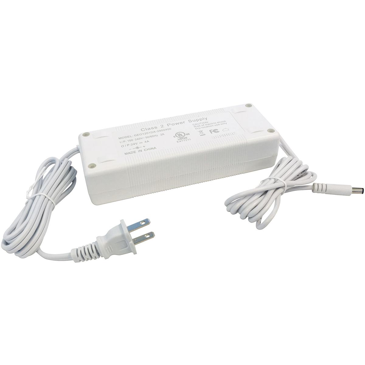 Nora Lighting NATL-596W 24V 96 watts Cord Plus Plug Direct Plug-in Driver, White