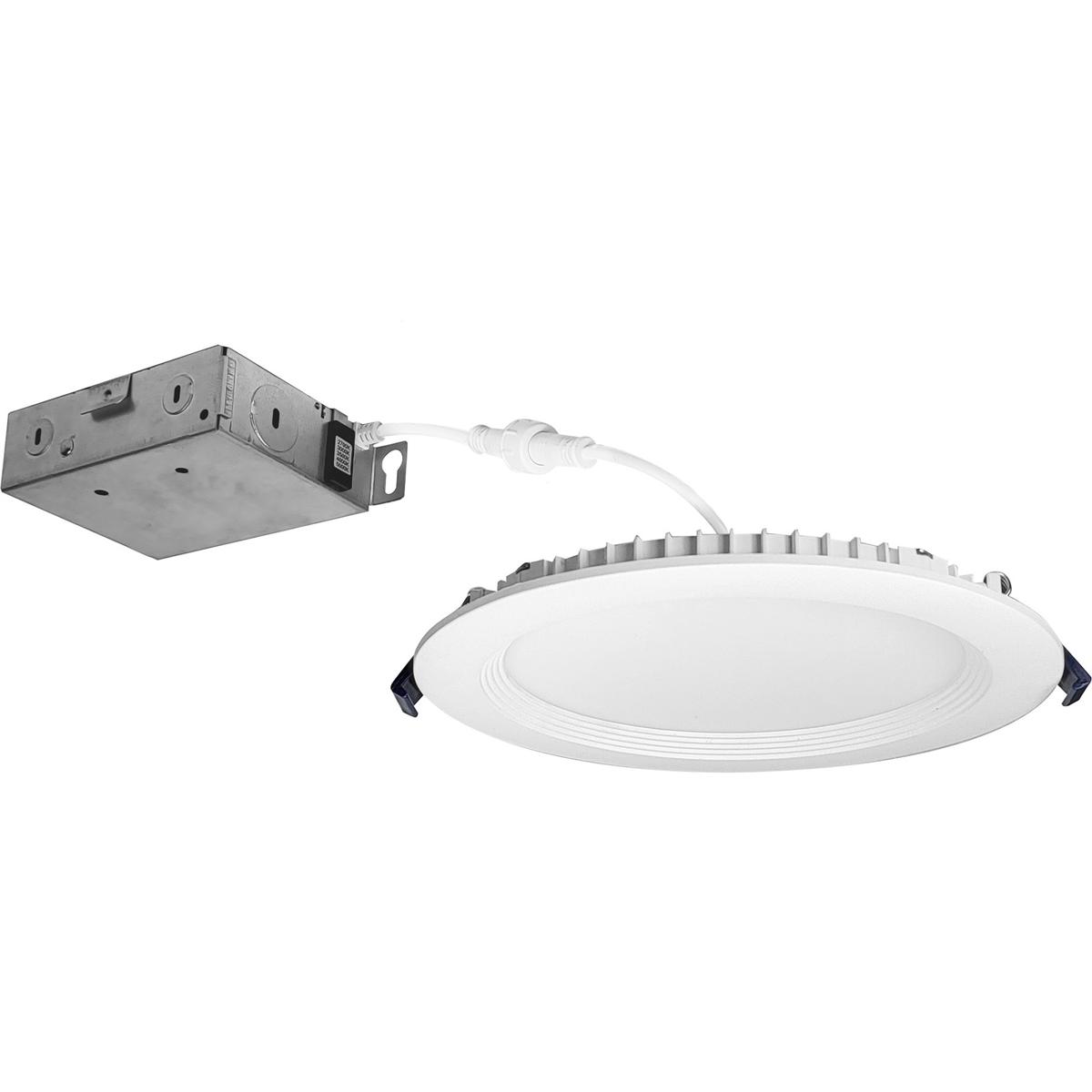 Nora Lighting  6 in. Contractor Series Can-Less LED Wafer Downlight with Regressed Baffle, Selectable CCT, Matte Powder White - Pack of 12
