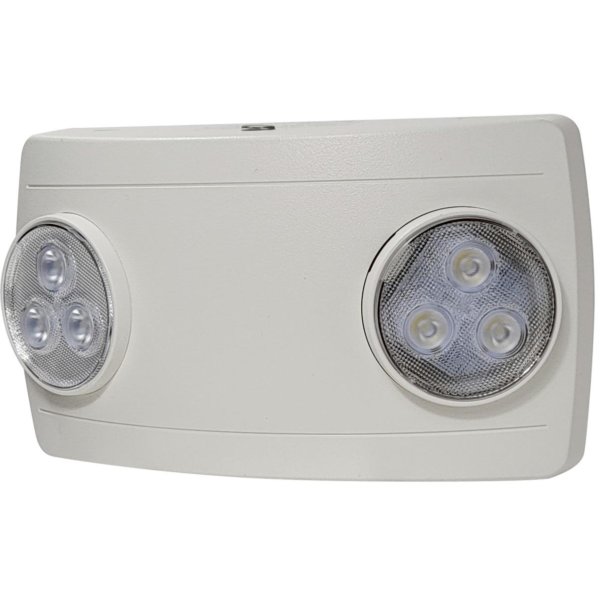 Nora Lighting NE-612LEDHORCW 120-277V Compact Dual Head LED Emergency Light with 2W Remote Capability & Manual Test, White
