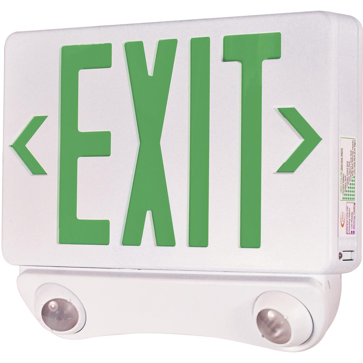 Nora Lighting NEX-730-LED/G Aaliyah 1 Light White / Green Exit / Emergency Ceiling Light in Green / White