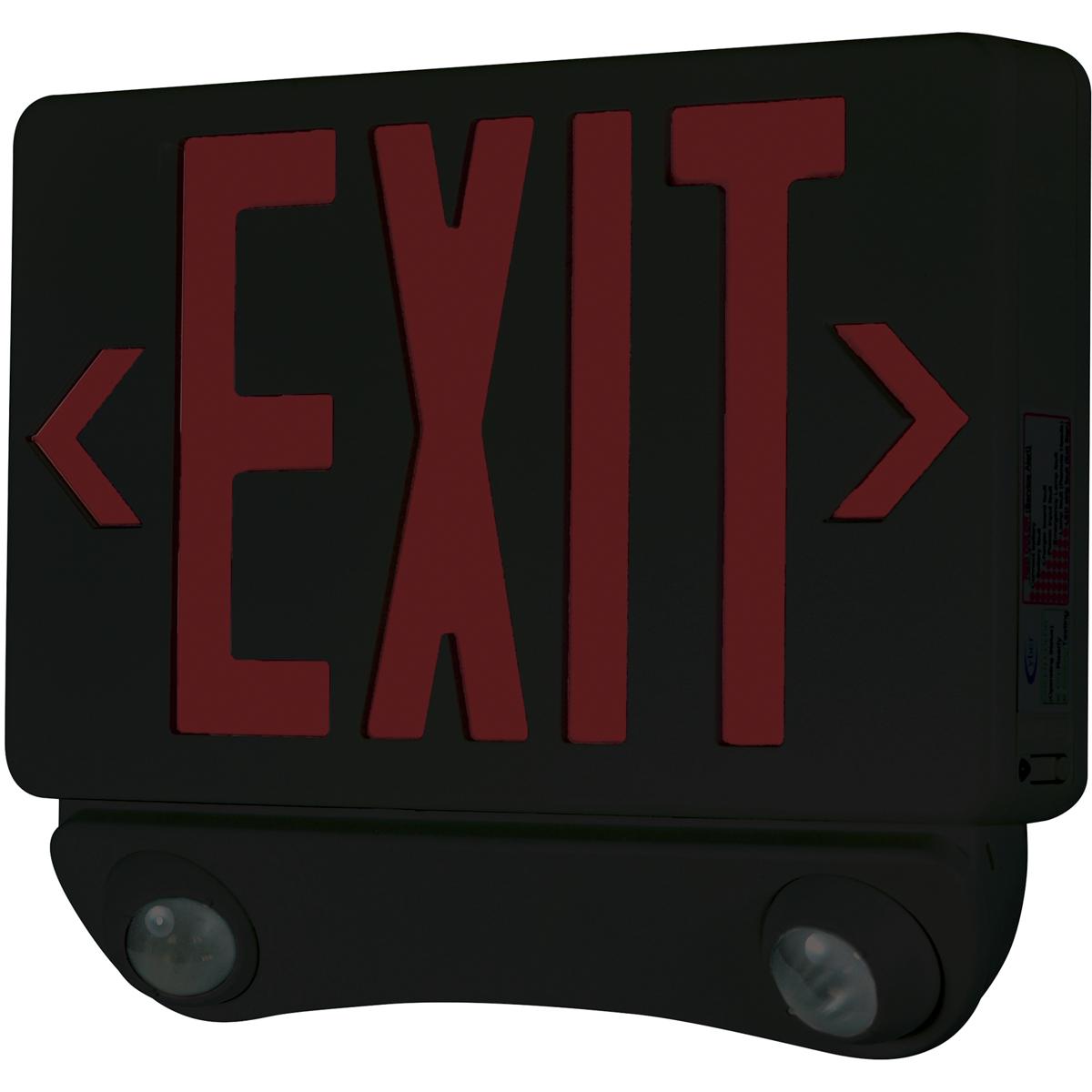 Nora Lighting NEX-730-LED/RB Aaliyah 1 Light Black / Red Exit / Emergency Ceiling Light in Red / Black
