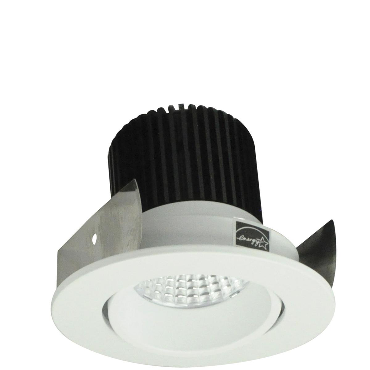 Nora Lighting NIOB-2RC27XMPW-10 2 in. Iolite Trim Round Adjustable Cone Reflector, 1000 Lumens & 2700K, Matte Powder White