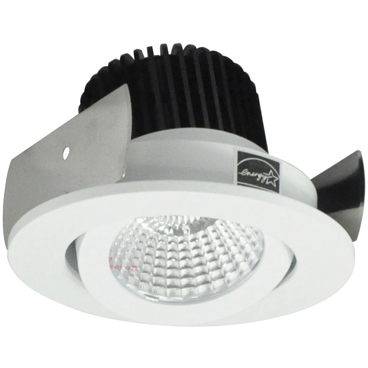 Nora Lighting NIOB-2RG30XMPW10 2 in. Iolite Round Surface Gimbal Adjustable Trim - 1000 lm - 3000K - Matte Powder White