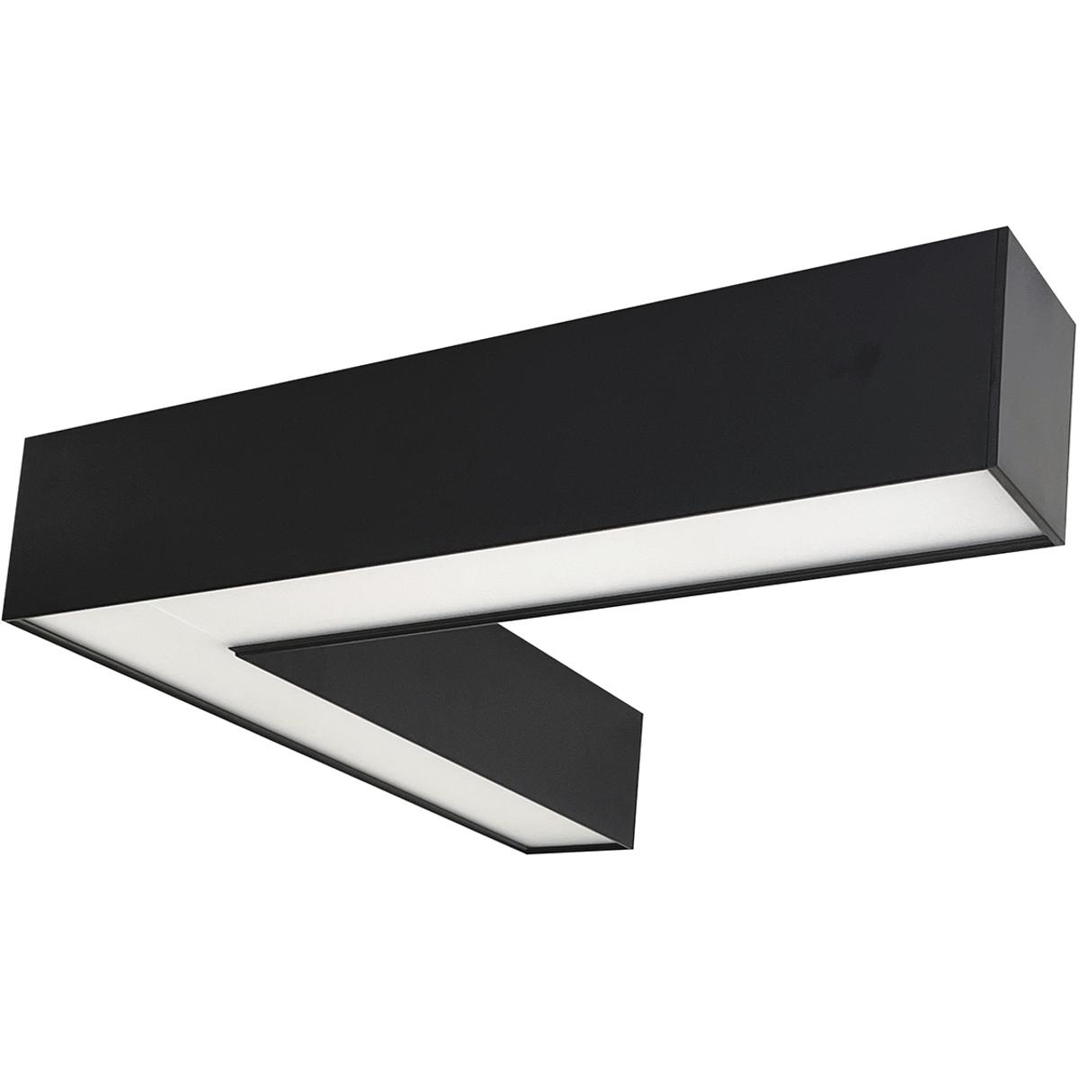 Nora Lighting NLUD-L334B Selectable CCT, 9-30W & 1078-3596 lm L-Connector L-LineIndirect & Direct Linear LED - Black