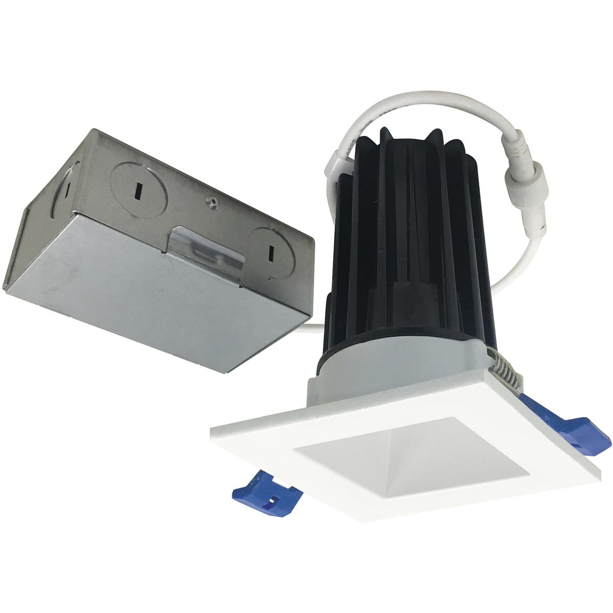 Lighting New York NM2-2SDC8527MPW Nora Lighting M2 Matte Powder White Mini Recessed Wet Location Downlight, Square Reflector NM2-2SDC8527MPW - Open Bo