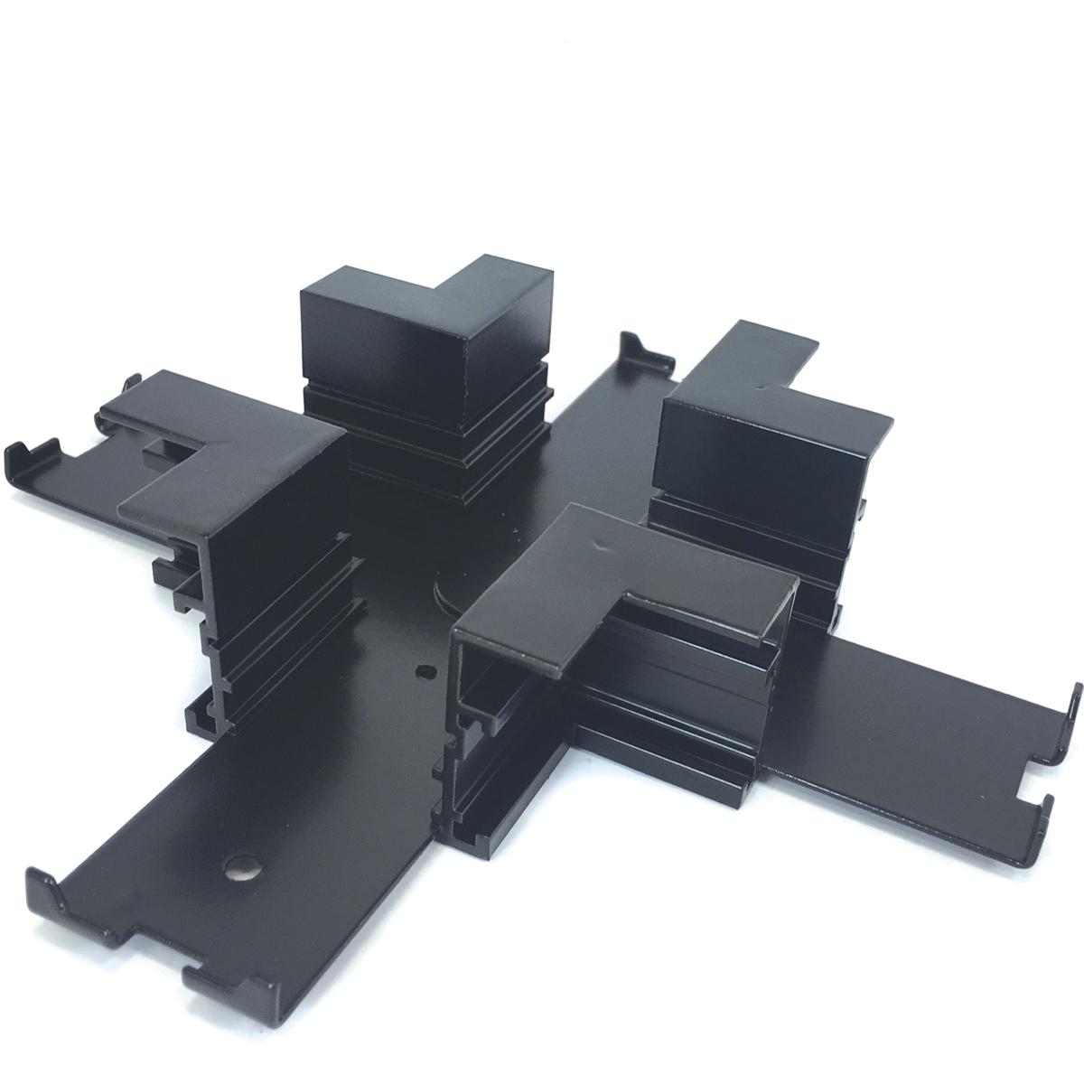 Nora Lighting NTRT-15B X Connector for 1 or 2 Circuit Recessed Track Housing, Black