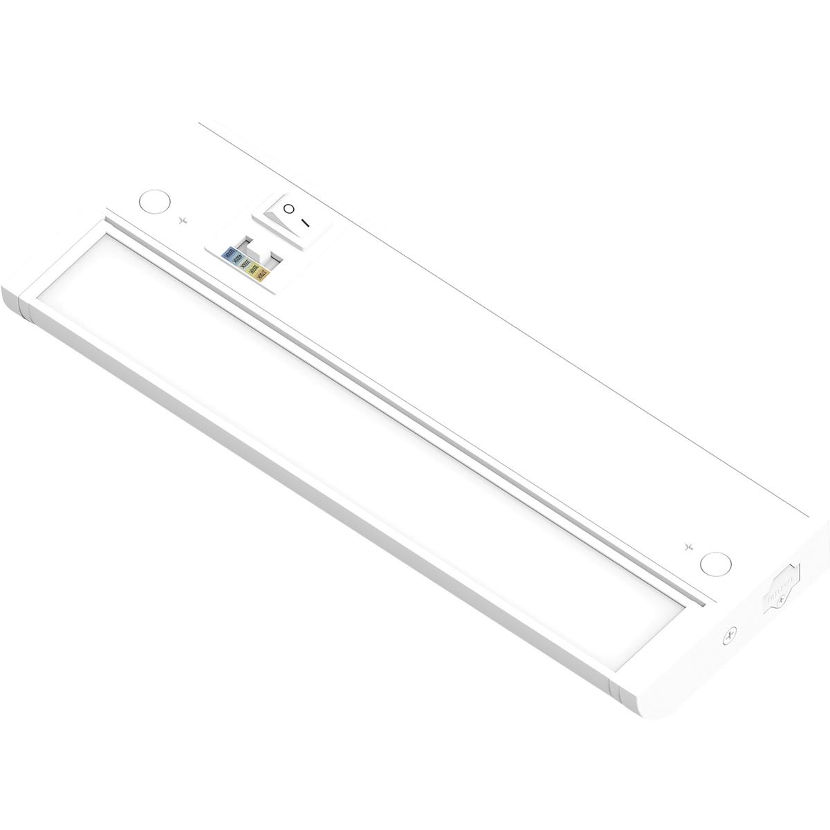 Nora Lighting NUDA-10TWMPW LEDUR LED 10 inch Matte Powder White 120V Adjustable Under Cabinet Luminaire, with Selectable CCT