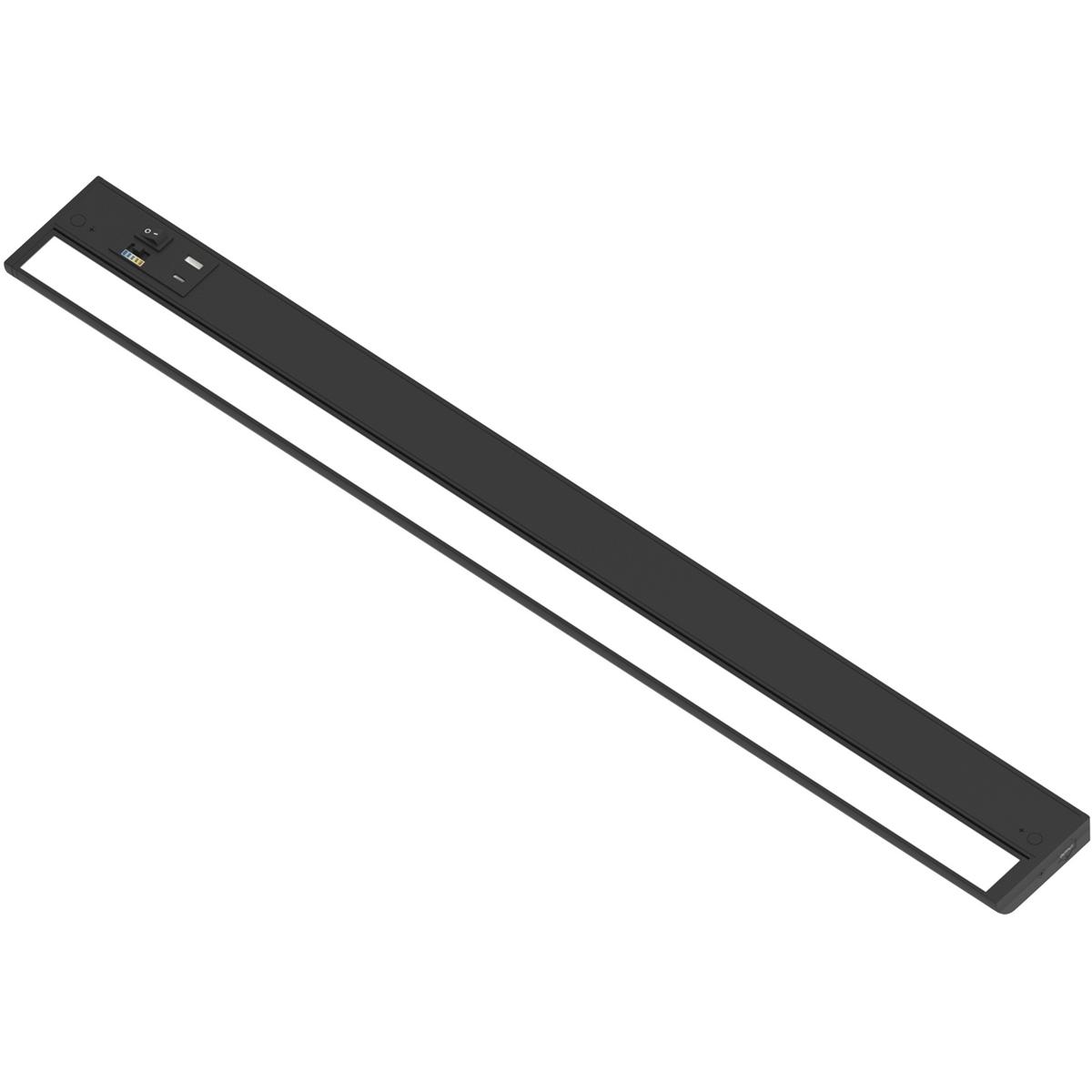 Nora Lighting NUDA-32TWB/USB LEDUR LED 32 inch Black 120V Adjustable Under Cabinet Luminaire, with Selectable CCT & USB Ports